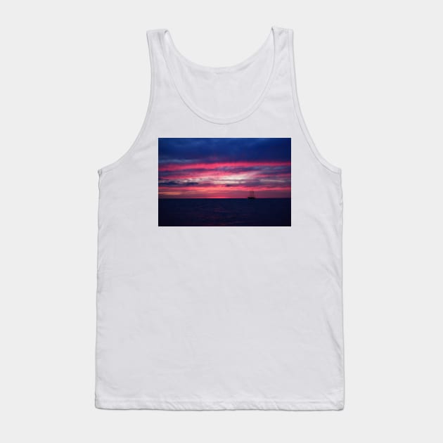 A Sailboat Sunset Tank Top by JimDeFazioPhotography